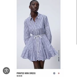 Zara Print Mini Cotton Dress